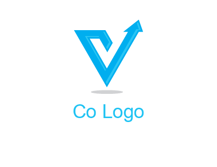 letter V logo with arrow