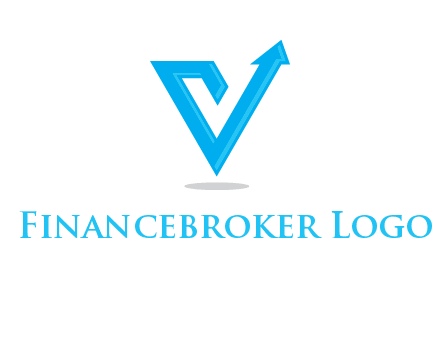 letter V logo with arrow