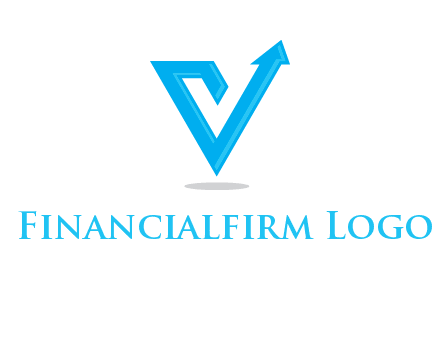letter V logo with arrow