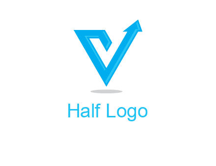 letter V logo with arrow