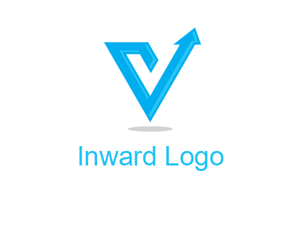 letter V logo with arrow