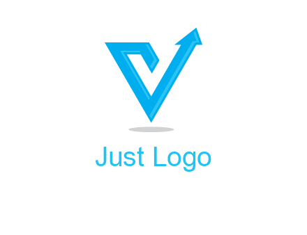 letter V logo with arrow