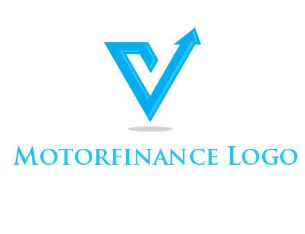 letter V logo with arrow