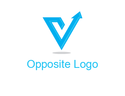 letter V logo with arrow