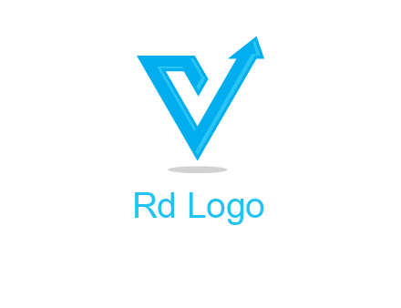 letter V logo with arrow