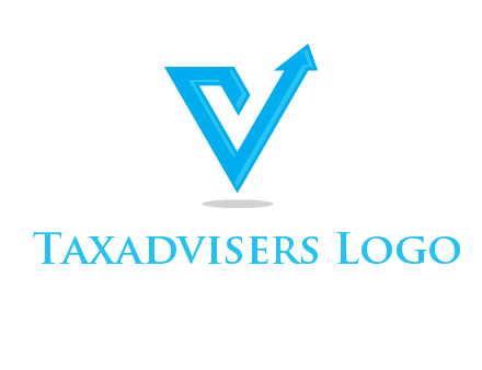 letter V logo with arrow