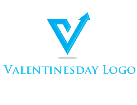 letter V logo with arrow