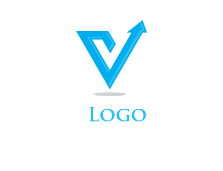 letter V logo with arrow