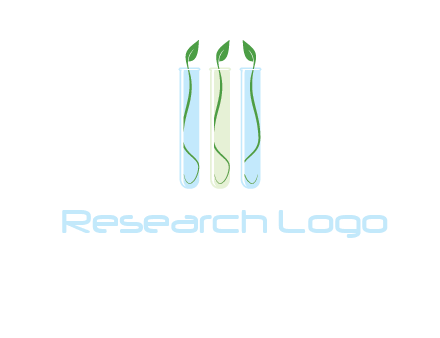 leaves in test tubes research logo