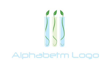 leaves in test tubes research logo