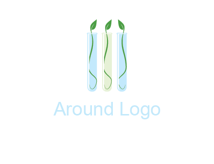 leaves in test tubes research logo