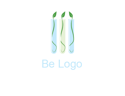 leaves in test tubes research logo