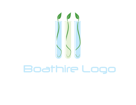 leaves in test tubes research logo