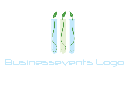 leaves in test tubes research logo