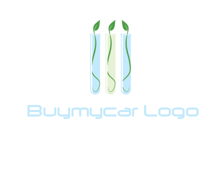leaves in test tubes research logo