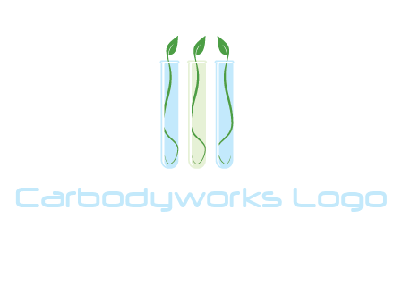 leaves in test tubes research logo