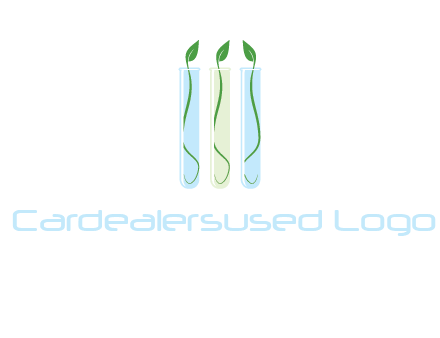 leaves in test tubes research logo