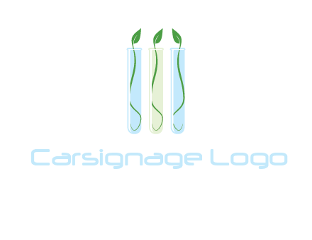leaves in test tubes research logo