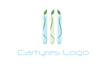 leaves in test tubes research logo