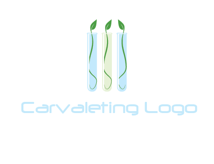 leaves in test tubes research logo