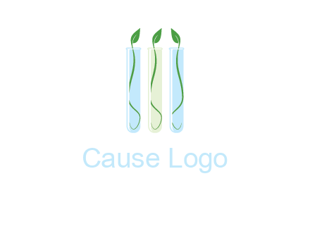 leaves in test tubes research logo