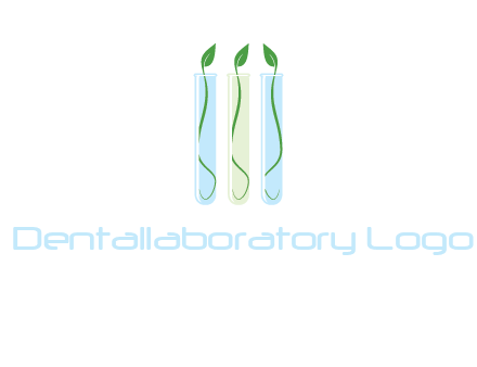 leaves in test tubes research logo
