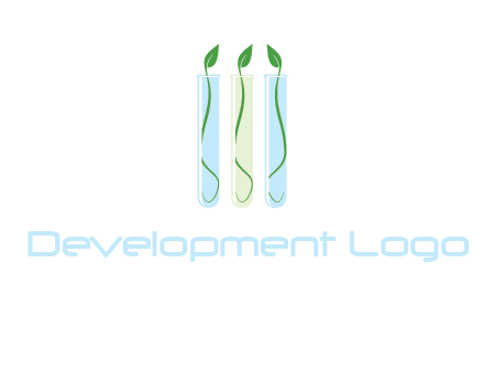 leaves in test tubes research logo