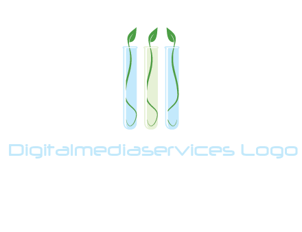 leaves in test tubes research logo