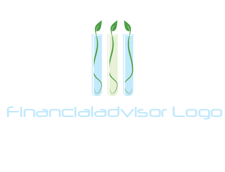 leaves in test tubes research logo