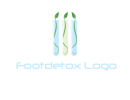 leaves in test tubes research logo