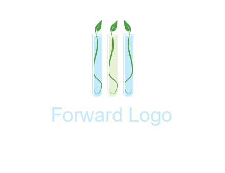 leaves in test tubes research logo