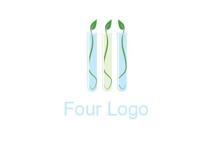 leaves in test tubes research logo