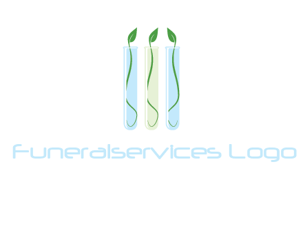leaves in test tubes research logo