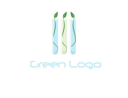 leaves in test tubes research logo