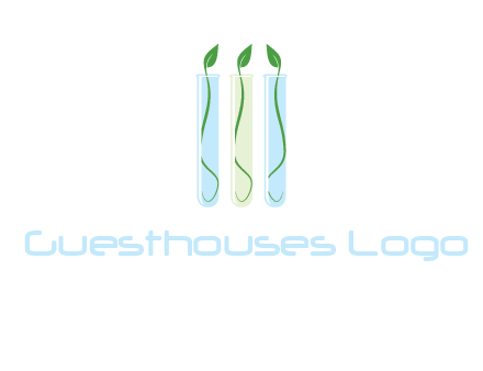 leaves in test tubes research logo
