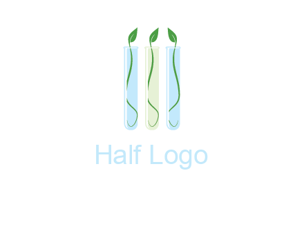 leaves in test tubes research logo