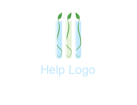 leaves in test tubes research logo