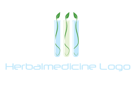 leaves in test tubes research logo