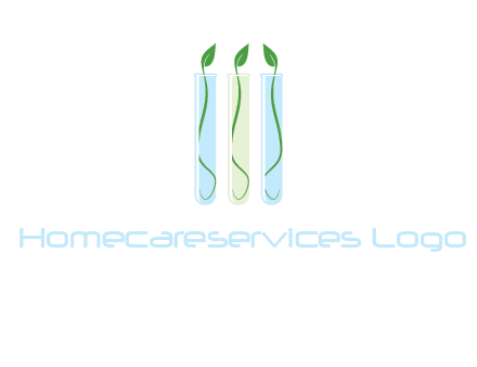 leaves in test tubes research logo