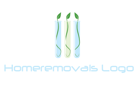 leaves in test tubes research logo