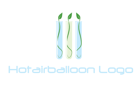 leaves in test tubes research logo