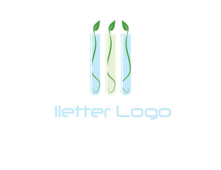 leaves in test tubes research logo