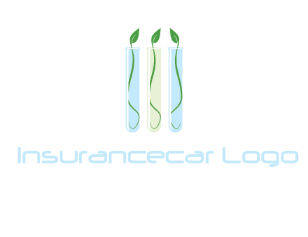 leaves in test tubes research logo