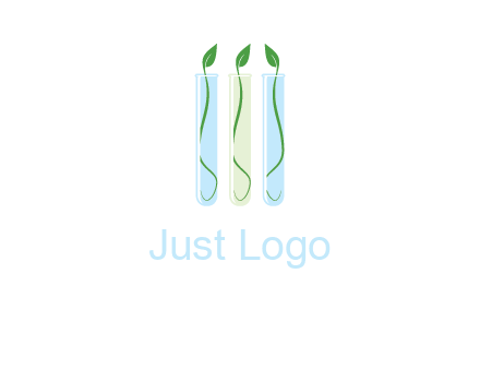 leaves in test tubes research logo