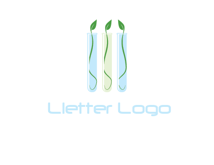 leaves in test tubes research logo