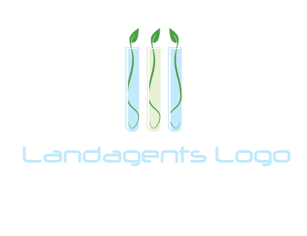 leaves in test tubes research logo
