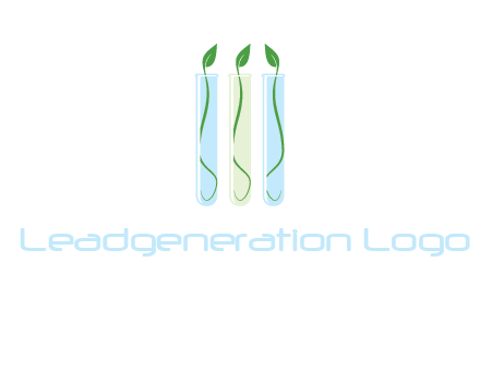 leaves in test tubes research logo