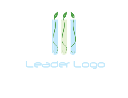 leaves in test tubes research logo