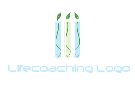 leaves in test tubes research logo