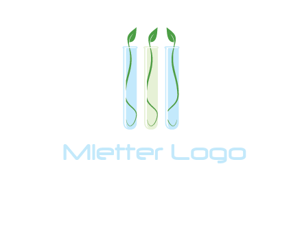leaves in test tubes research logo